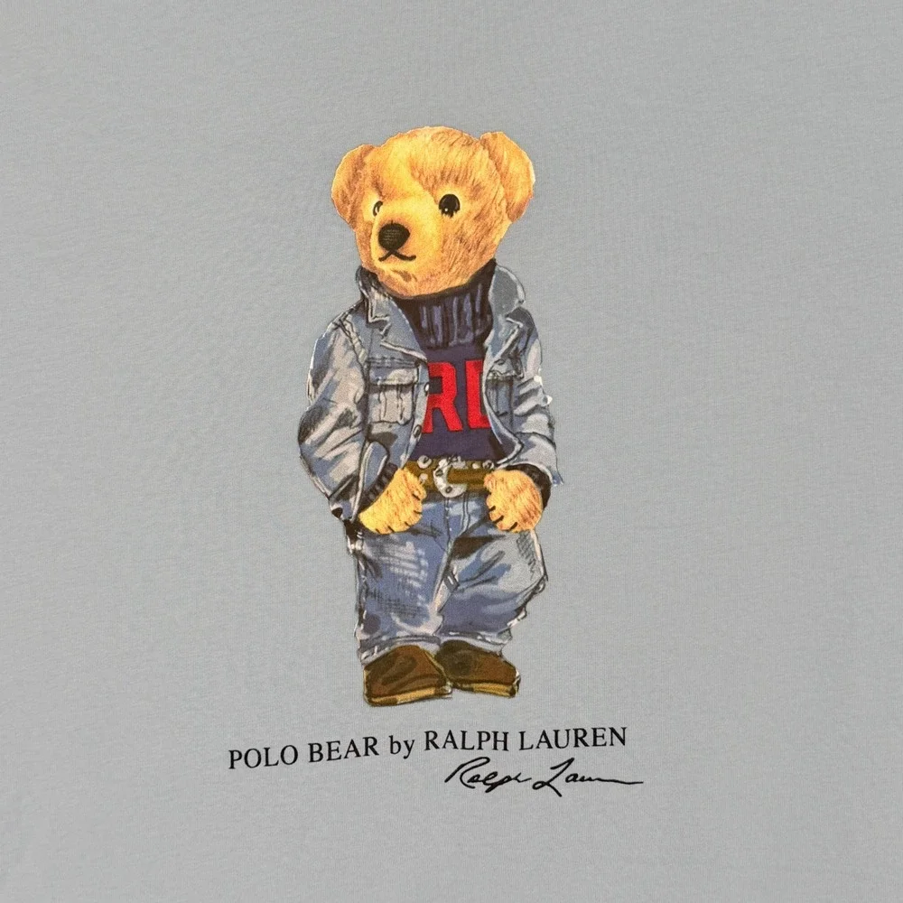 Polo Ralph Lauren T-Shirt Mens XXL Blue Polo Bear Graphic Cotton Classic Fit Tee